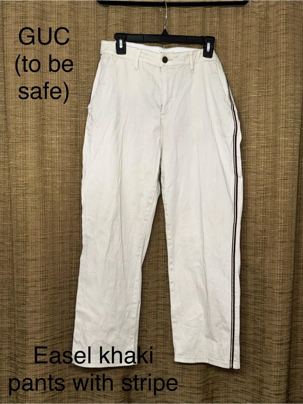 easel White Chinos with Contrasting Side Stripe